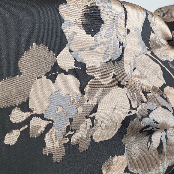 NWOT Donna Ricco black and silver floral brocade midi dress, size 16 - Picture 6 of 12